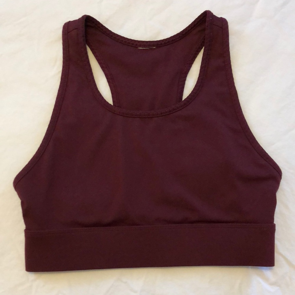 XS Black Cherry Racerback Fabletics Sports Bra